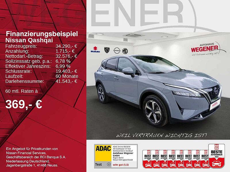 Nissan Qashqai 1.5 VC-T e-POWER N-CONNECTA Premium-Lackierung Beheizbare Frontscheibe 360° Kame