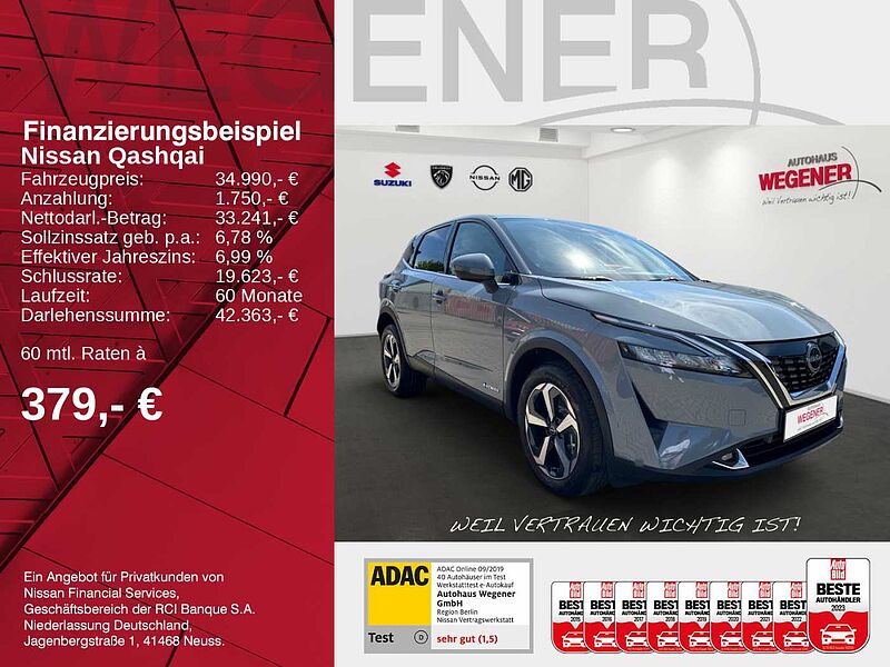 Nissan Qashqai N-CONNECTA 1.5 VC-T e-POWER Beheizbare Frontscheibe, Lenkrad und Sitze, Elekt. H