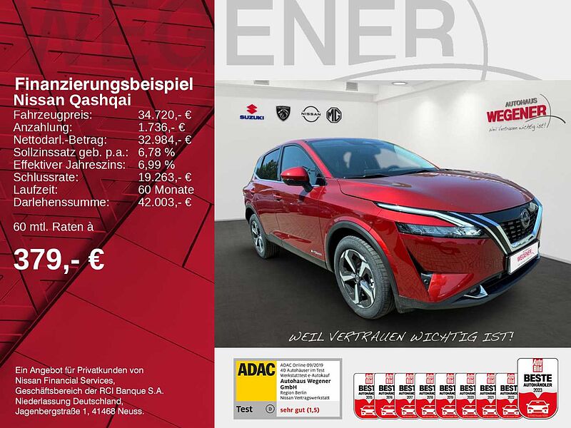 Nissan Qashqai 1.5 VC-T e-POWER N-CONNECTA Beheizbare Frontscheibe, Lenkrad und Sitze