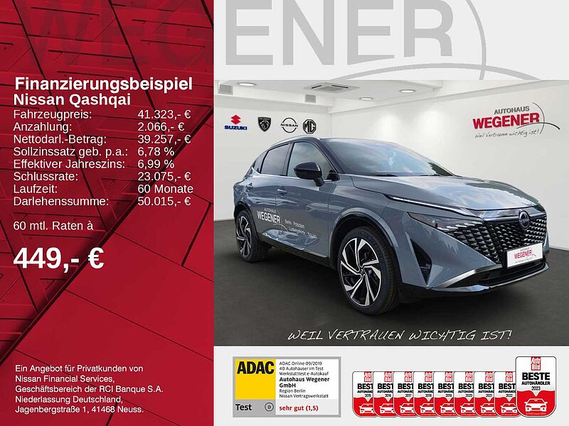 Nissan Qashqai 1.3 DIG-T MHEV TEKNA+ 20'LM-Felgen Pano Ledersitze inkl. Memory und Massagefunkt