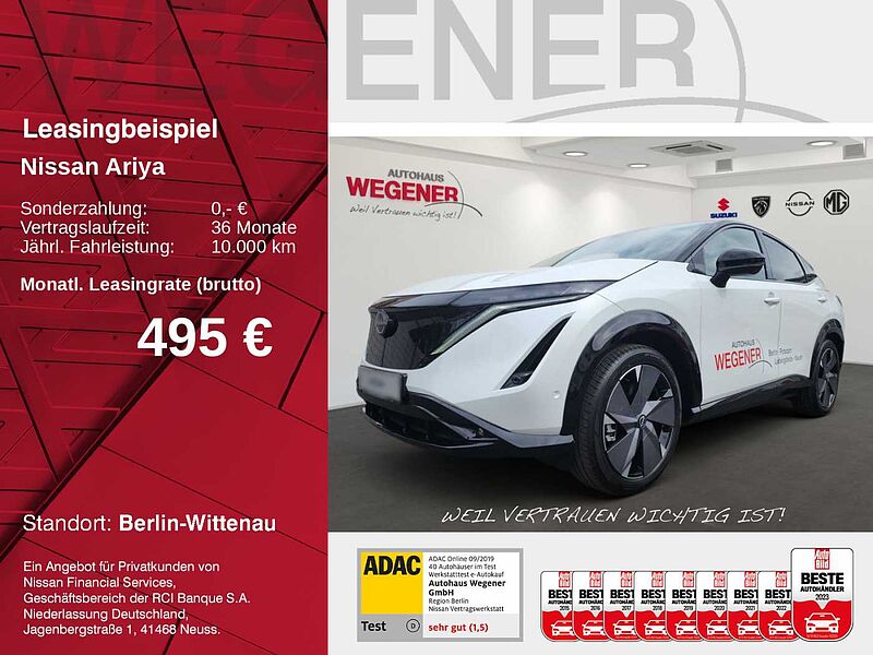 Nissan Ariya e-4ORCE 87kWh (390PS) Allrad 20' LM-Felgen Panorama-Glasschiebedach