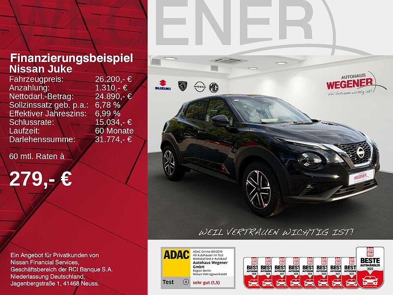 Nissan Juke 1.0 DIG-T 114 PS 6MT N-CONNECTA Beheizbare Frontscheibe, Sitzheizung vorn