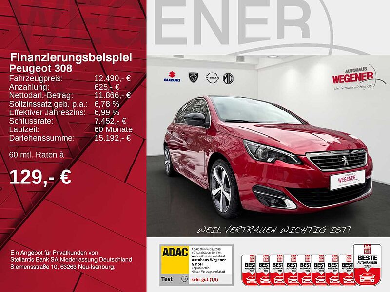 Peugeot 308 GT-Line 130 Pure Tech *Kamera*Glasdach*SHZ*